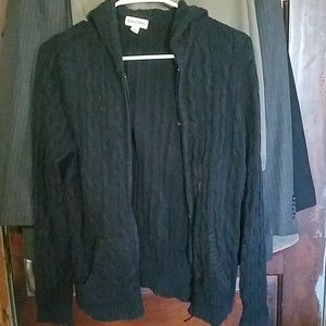 Black Zip up hooded sweater